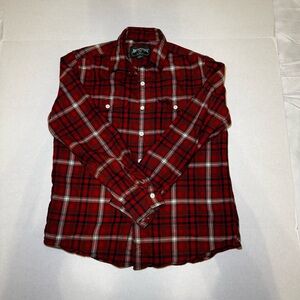 American Eagle Flannel Shirt, Men’s Size M, Red/Navy/White Plaid, Y2K